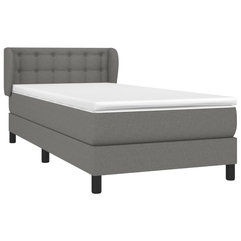 kontinentalseng med madras 80x200 cm stof mørkegrå