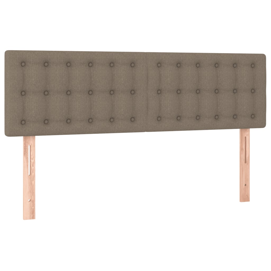 kontinentalseng med madras 140x190 cm stof gråbrun