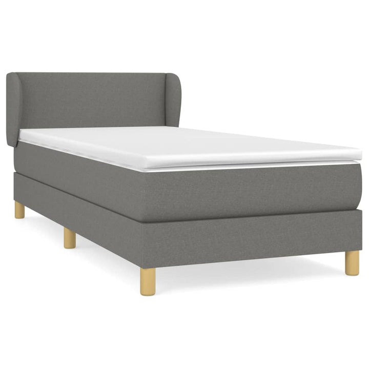 kontinentalseng med madras 80x200 cm stof mørkegrå