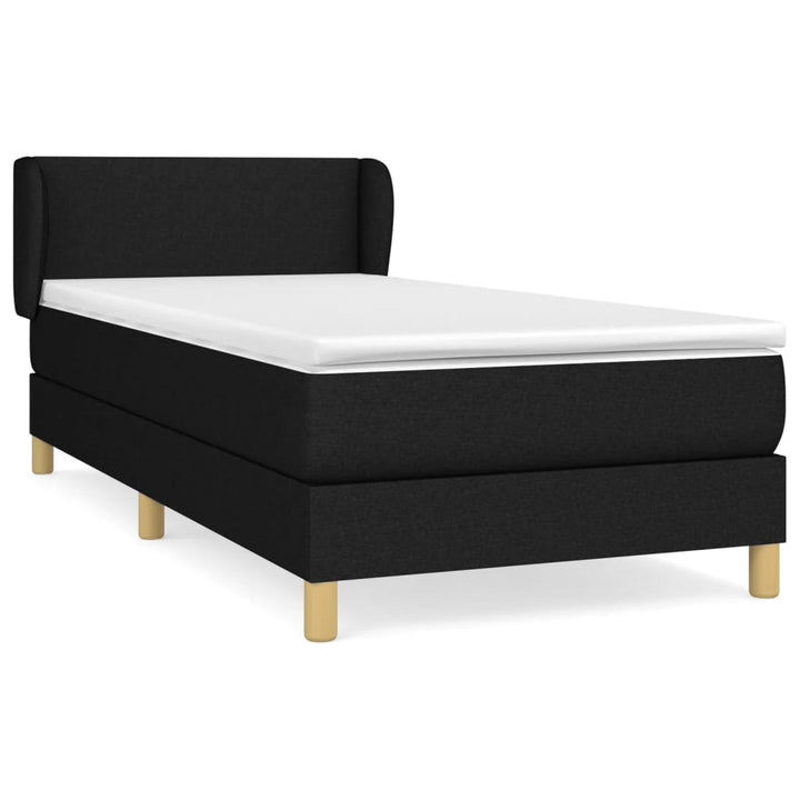 kontinentalseng med madras 90x200 cm stof sort