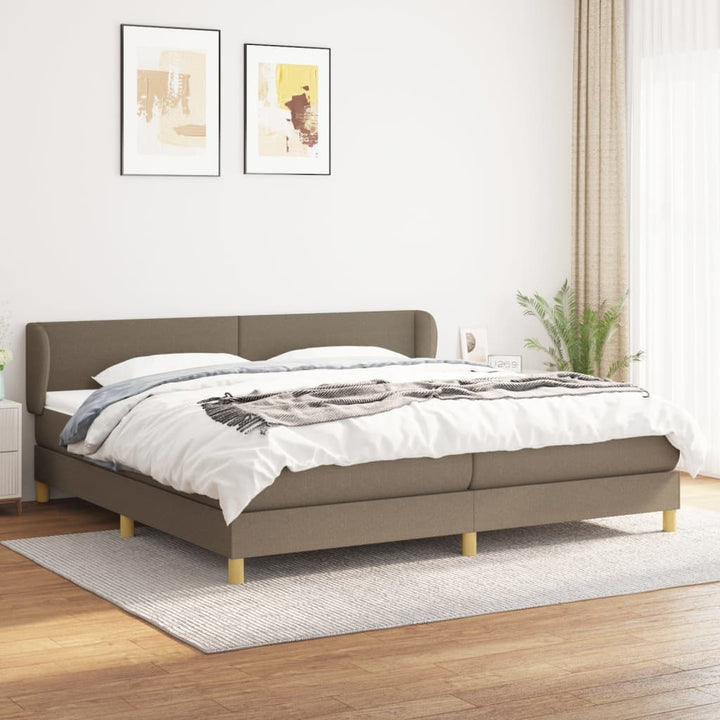 kontinentalseng med madras 200x200 cm stof gråbrun