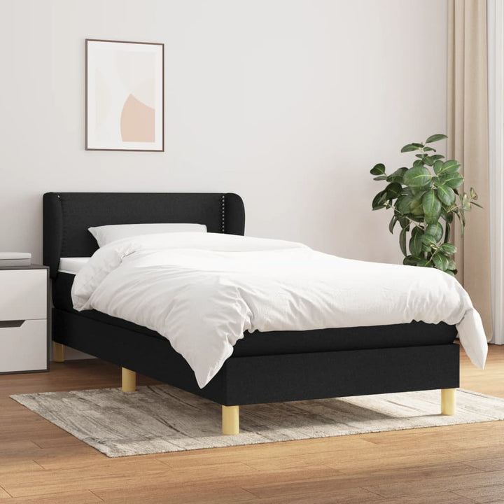 kontinentalseng med madras 80x200 cm stof sort