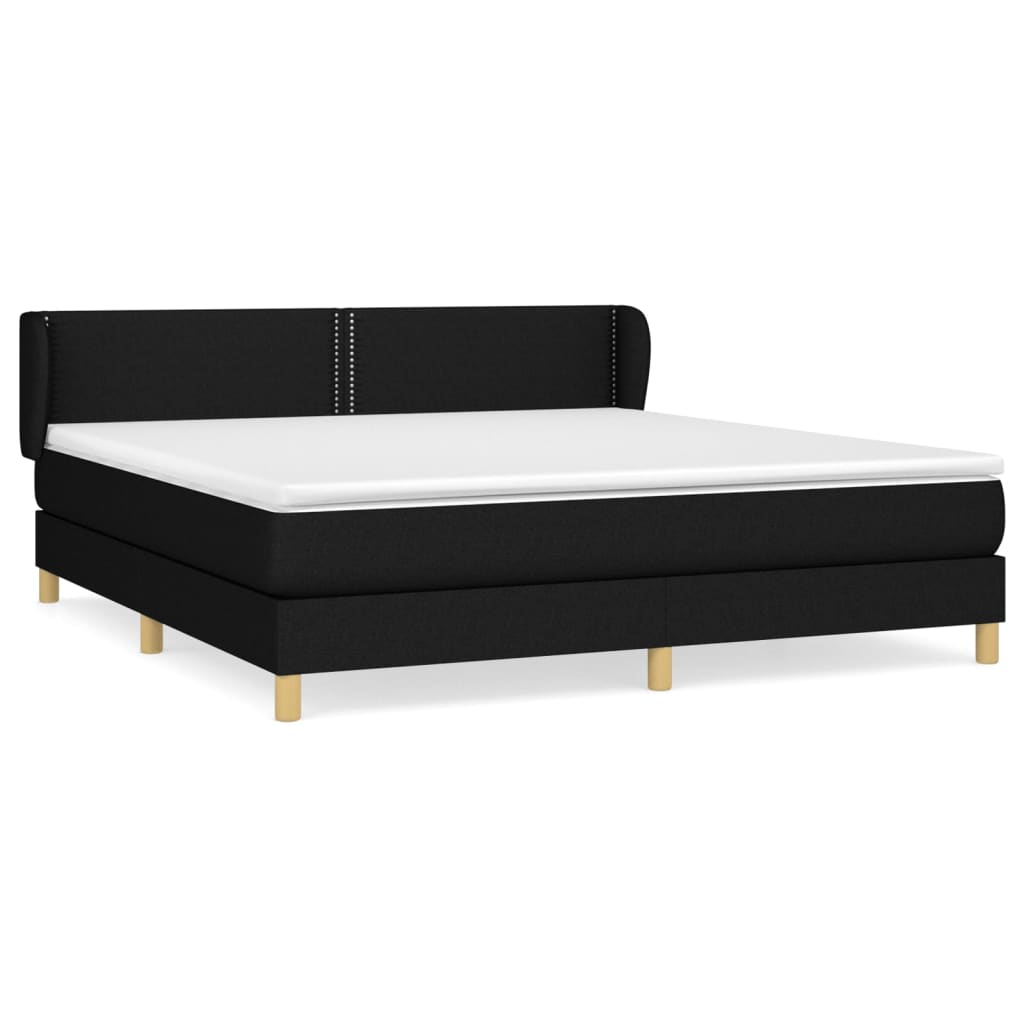kontinentalseng med madras 160x200 cm stof sort