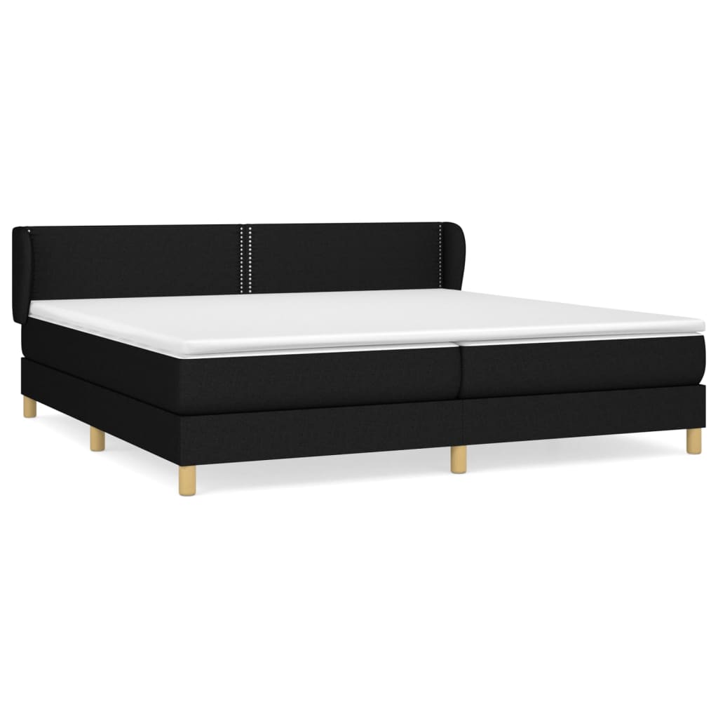 kontinentalseng med madras 200x200 cm stof sort