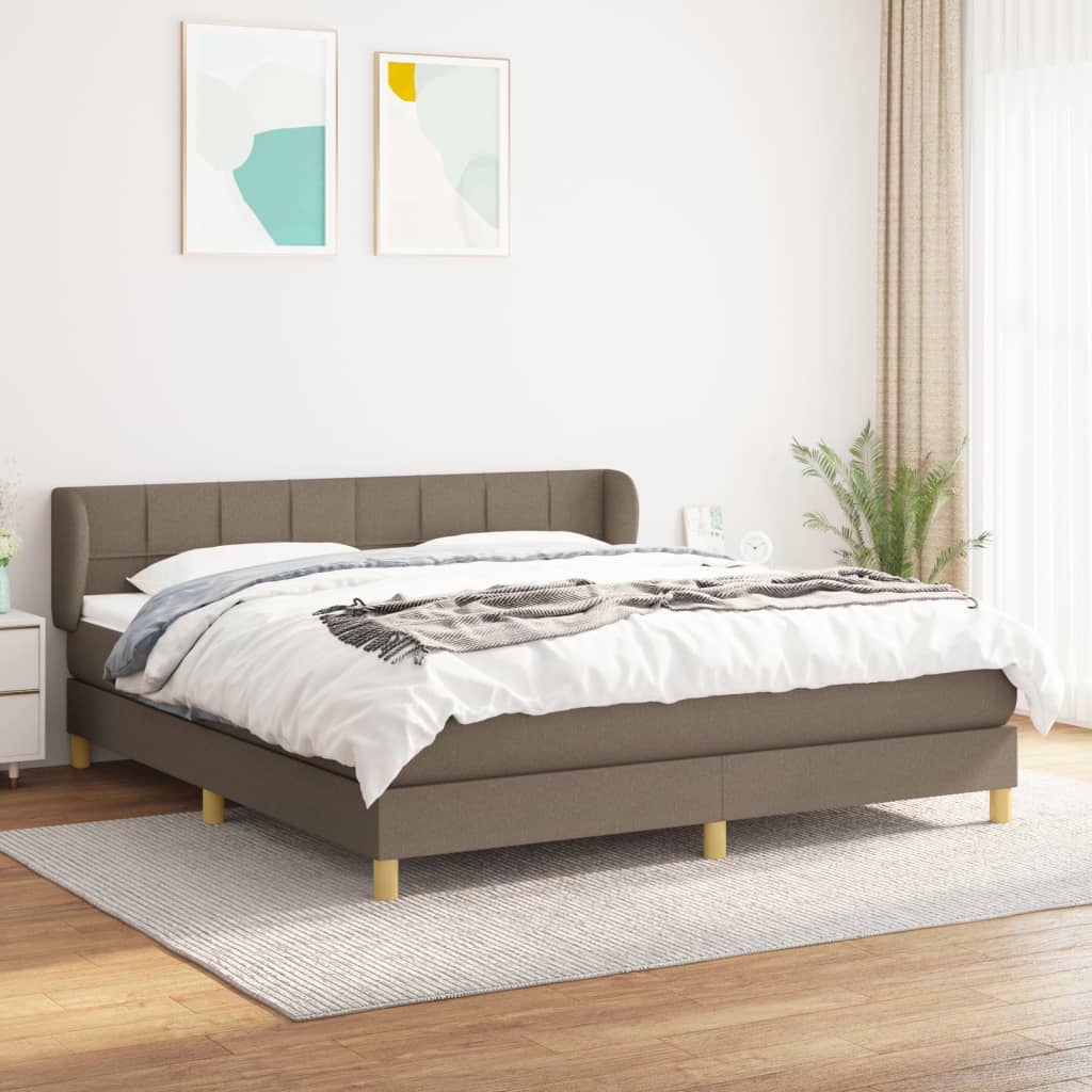 kontinentalseng med madras 180x200 cm stof gråbrun