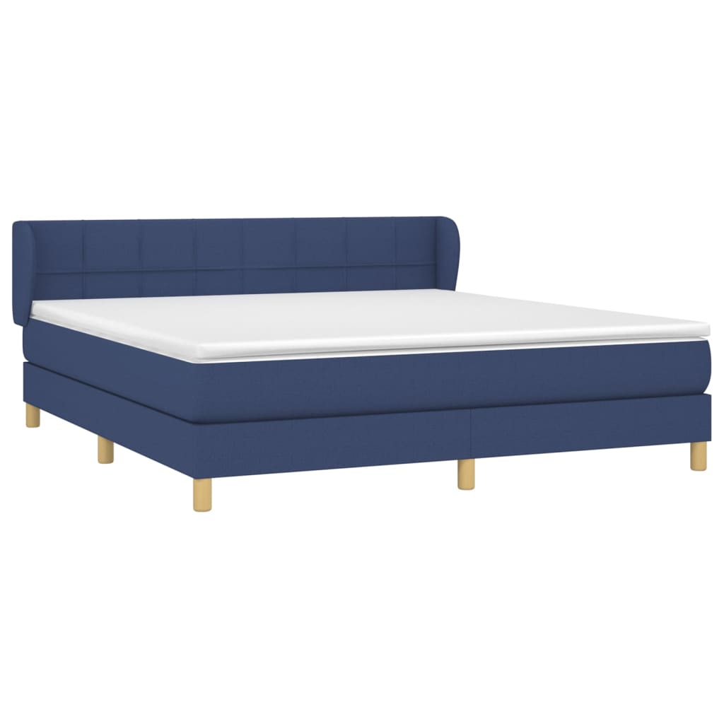 kontinentalseng med madras 180x200 cm stof blå