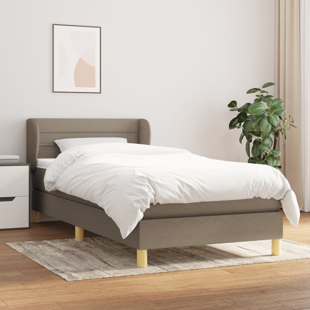 kontinentalseng med madras 80x200 cm stof gråbrun