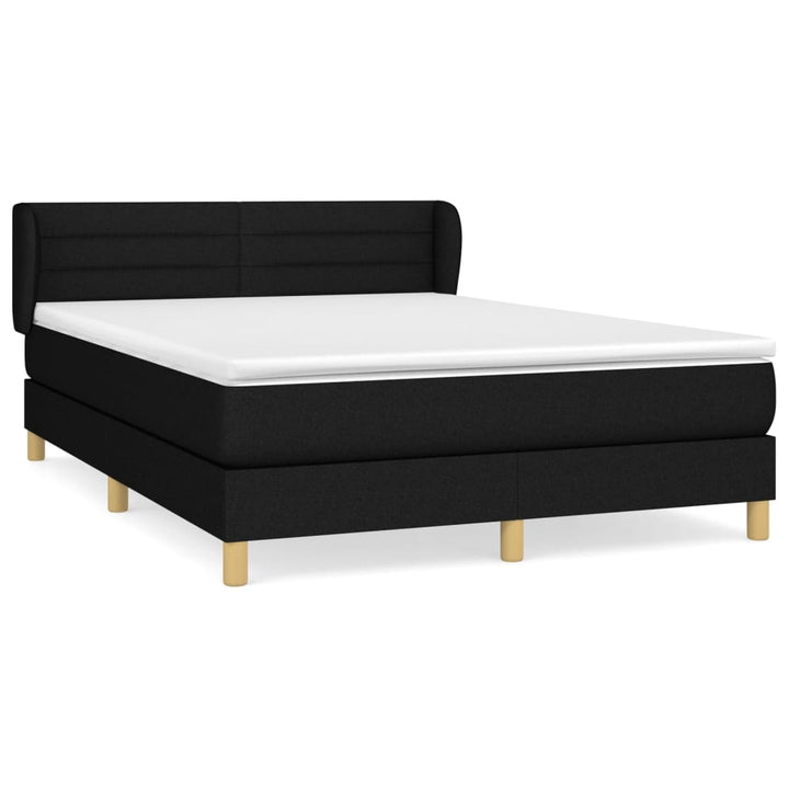 kontinentalseng med madras 140x190 cm stof sort