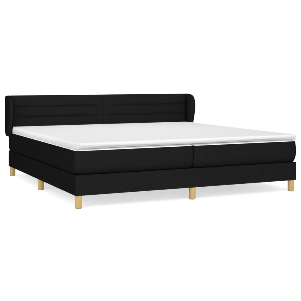 kontinentalseng med madras 200x200 cm stof sort