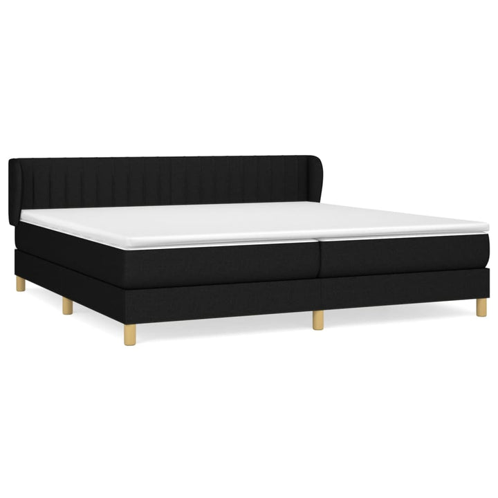kontinentalseng med madras 200x200 cm stof sort