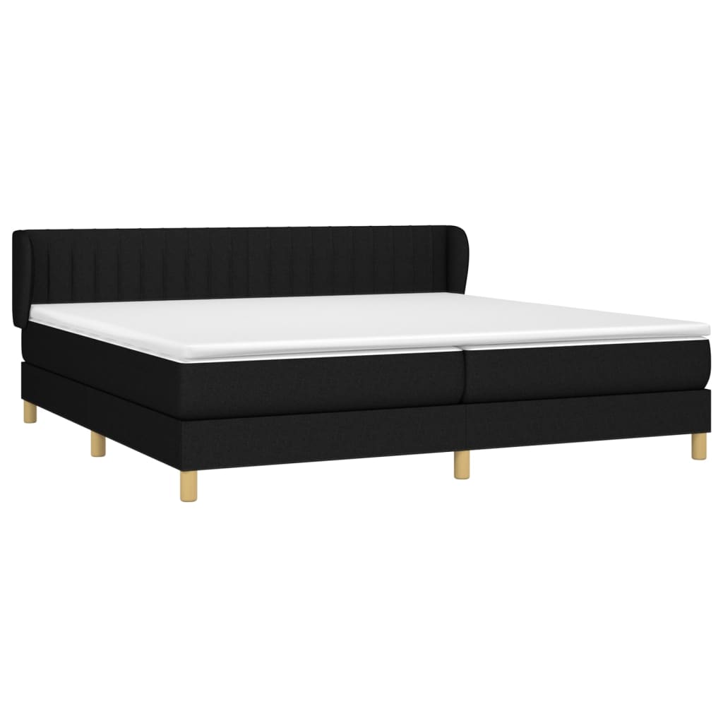 kontinentalseng med madras 200x200 cm stof sort