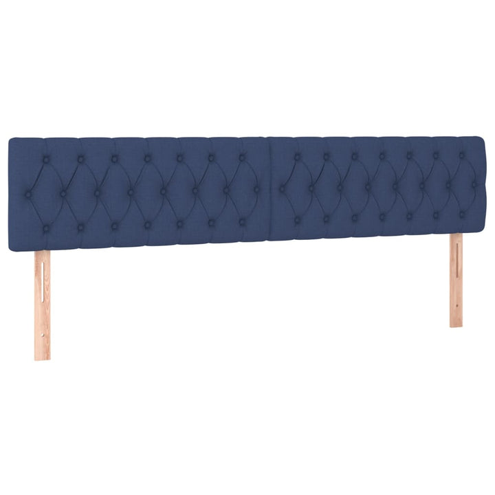 kontinentalseng med madras 200x200 cm stof blå