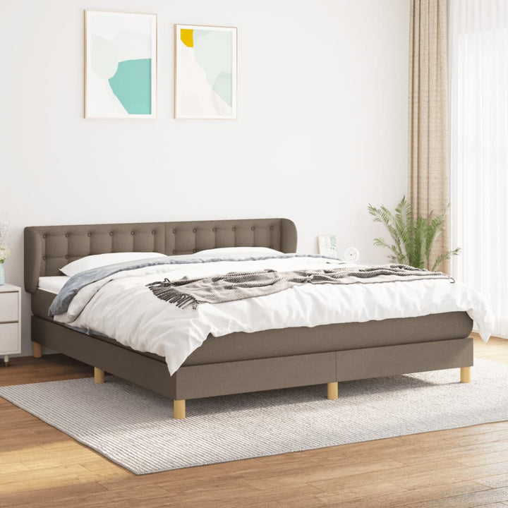 kontinentalseng med madras 180x200 cm stof gråbrun