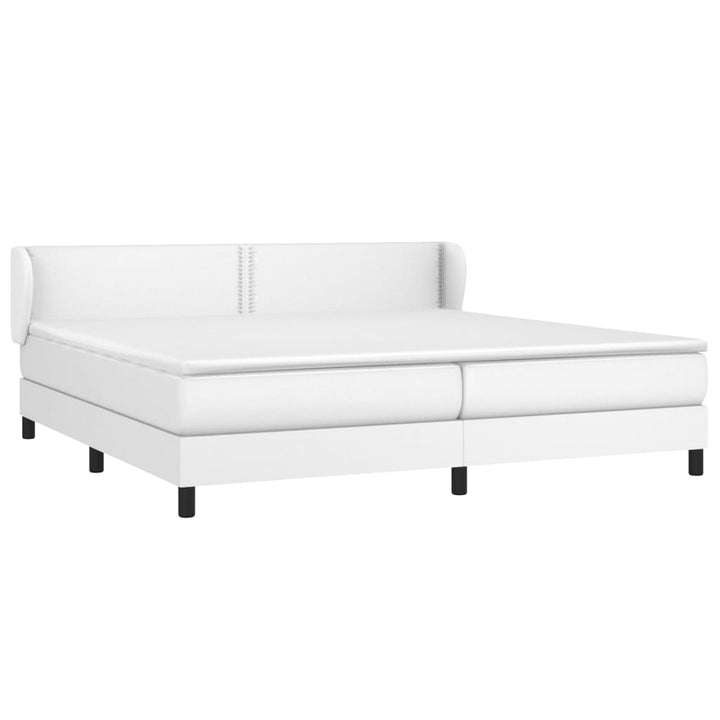 kontinentalseng med madras 200x200 cm kunstlæder hvid