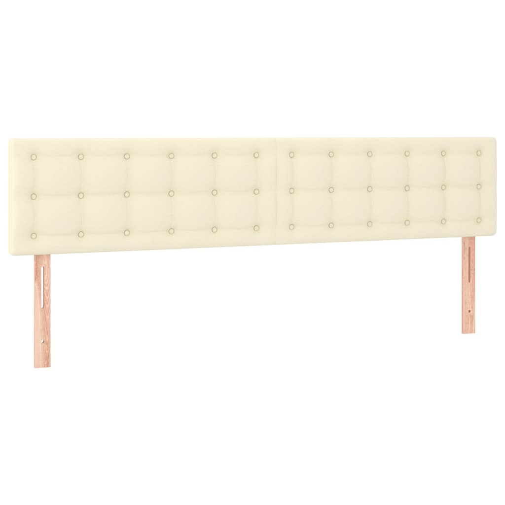 kontinentalseng 160x200 cm kunstlæder cremefarvet