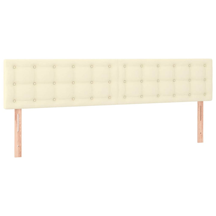 kontinentalseng 160x200 cm kunstlæder cremefarvet