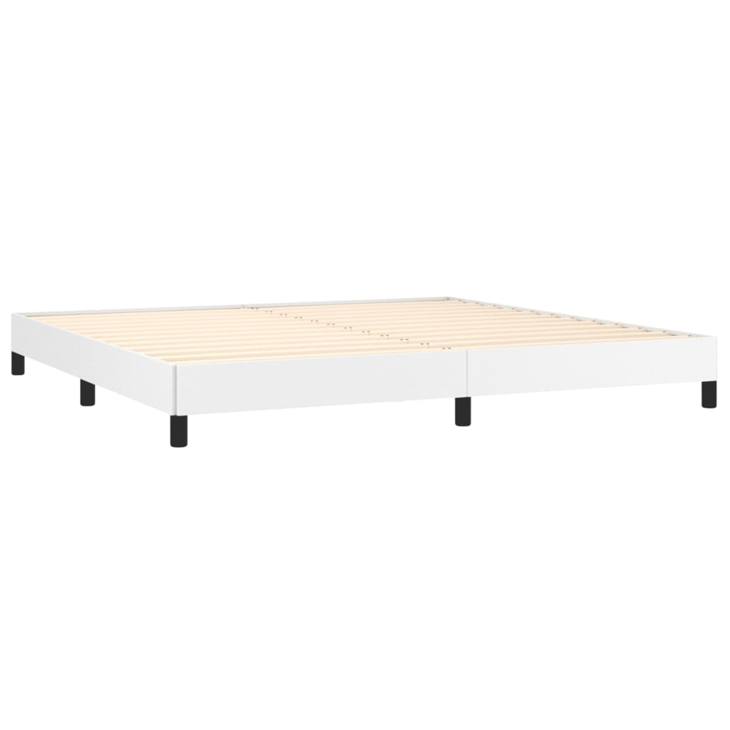 kontinentalseng med madras 200x200 cm kunstlæder hvid