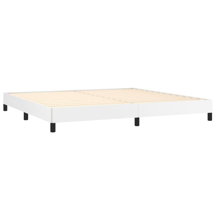 kontinentalseng med madras 200x200 cm kunstlæder hvid
