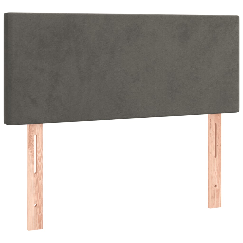 kontinentalseng med madras 90x190 cm fløjl mørkegrå