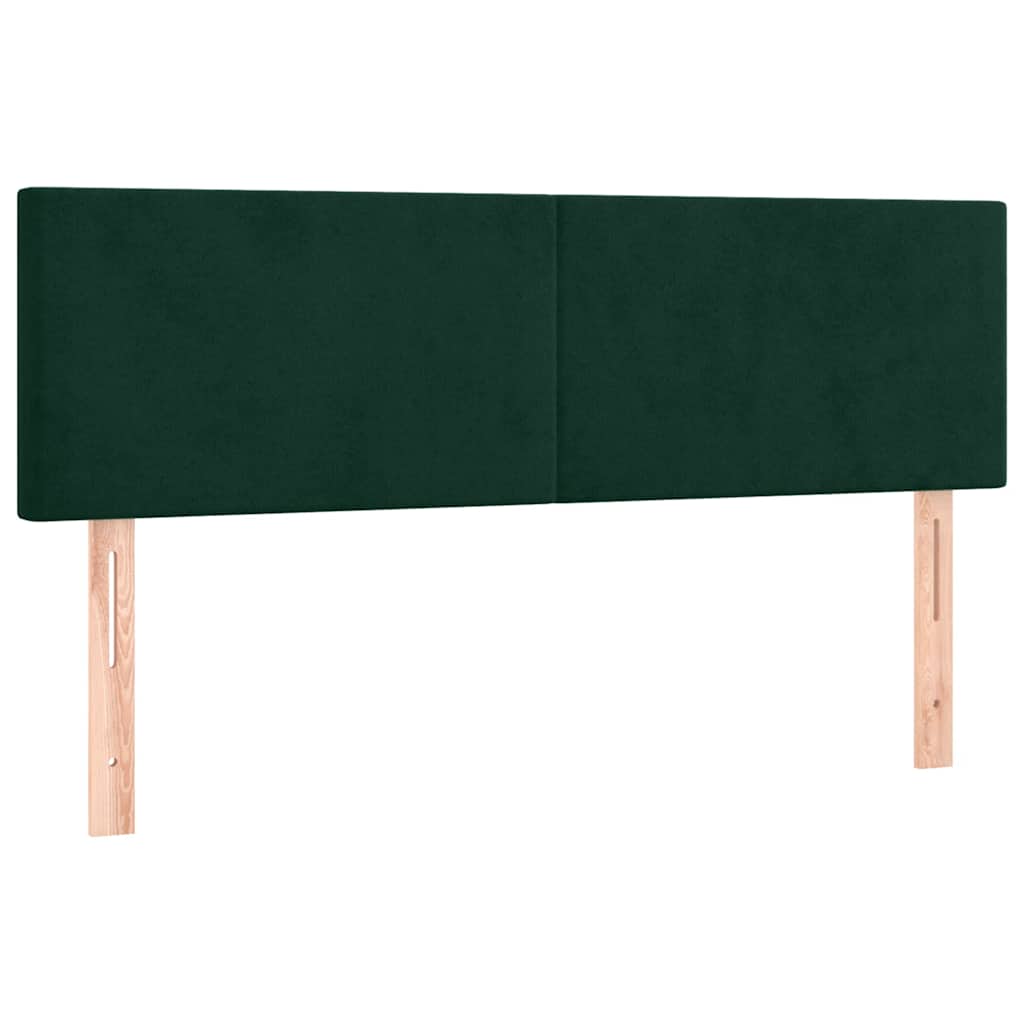 kontinentalseng med madras 140x190 cm fløjl mørkegrøn