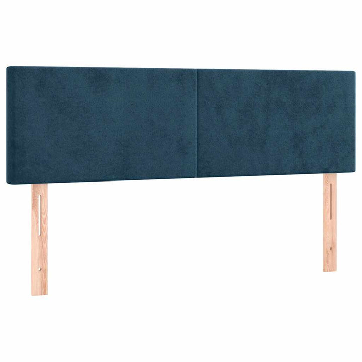 kontinentalseng med madras 140x190 cm fløjl mørkeblå