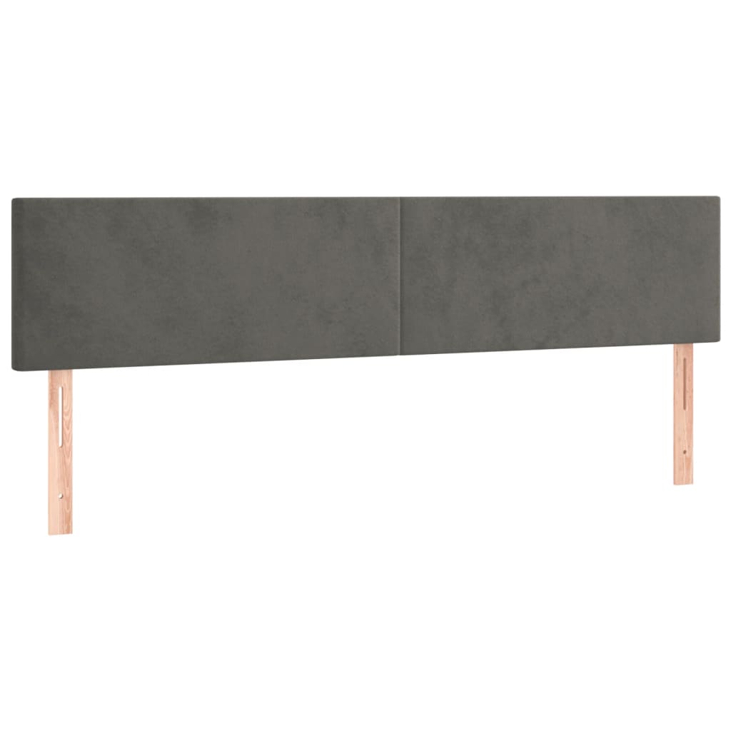 kontinentalseng med madras 180x200 cm fløjl mørkegrå