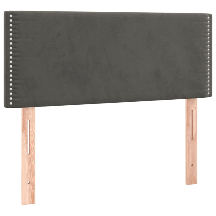 kontinentalseng med madras 90x190 cm fløjl mørkegrå
