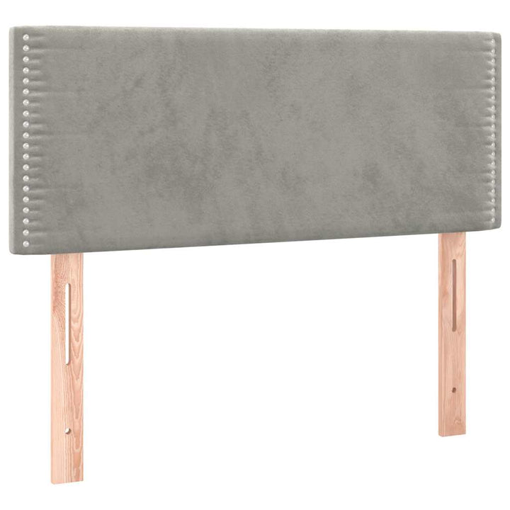 kontinentalseng med madras 100x200 cmfløjl lysegrå