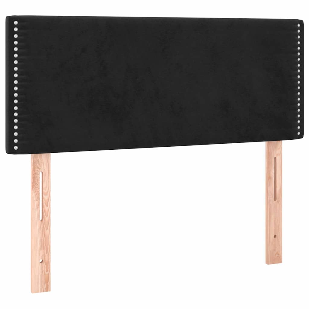 kontinentalseng med madras 100x200 cm fløjl sort