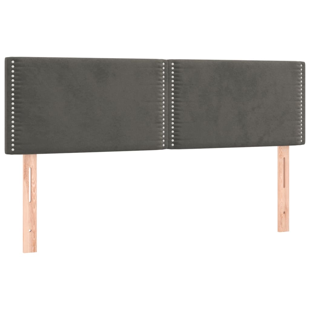 kontinentalseng med madras 140x190 cm fløjl mørkegrå