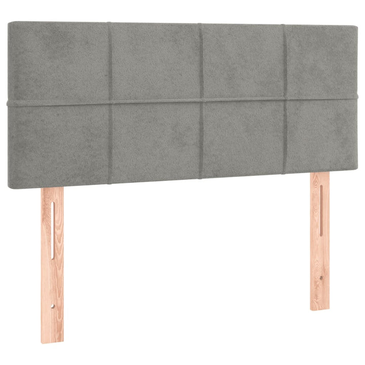 kontinentalseng med madras 90x200cm fløjl lysegrå