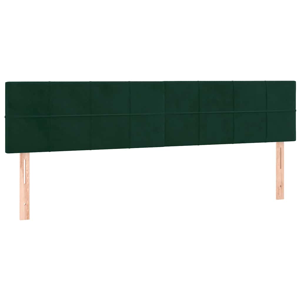 kontinentalseng med madras 160x200 cm fløjl mørkegrøn
