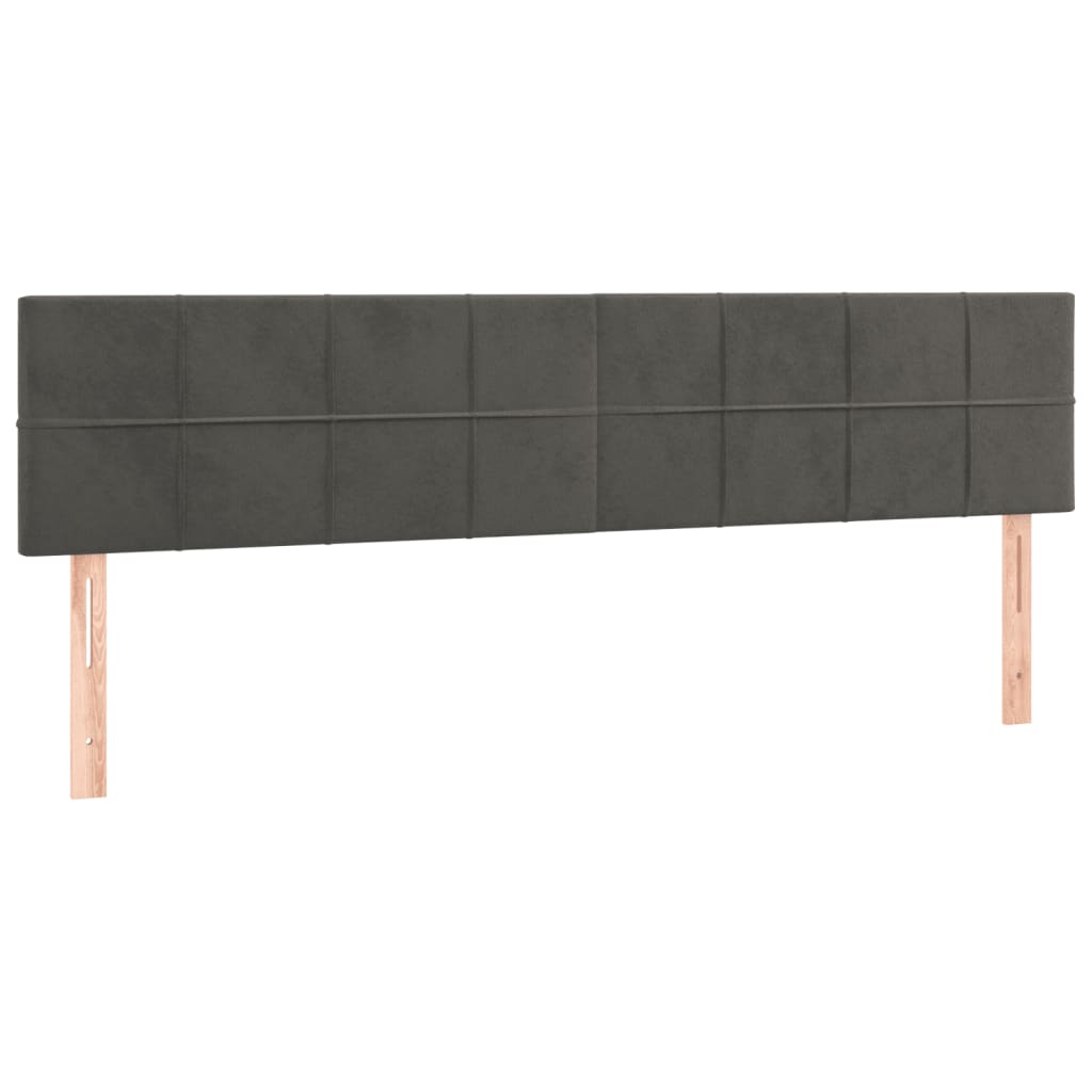 kontinentalseng med madras 180x200 cm fløjl mørkegrå