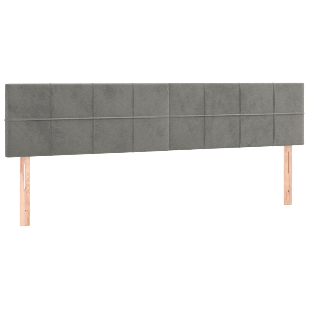 kontinentalseng med madras 200x200 cm fløjl lysegrå