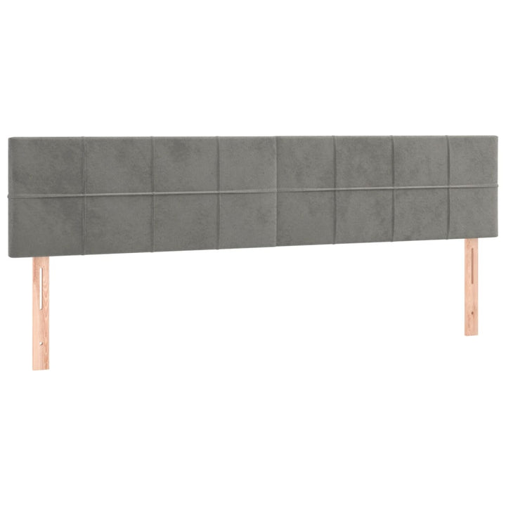 kontinentalseng med madras 200x200 cm fløjl lysegrå