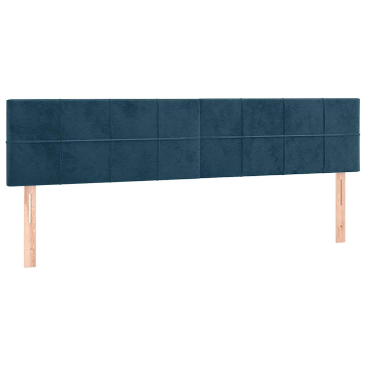 kontinentalseng med madras 200x200 cm fløjl mørkeblå