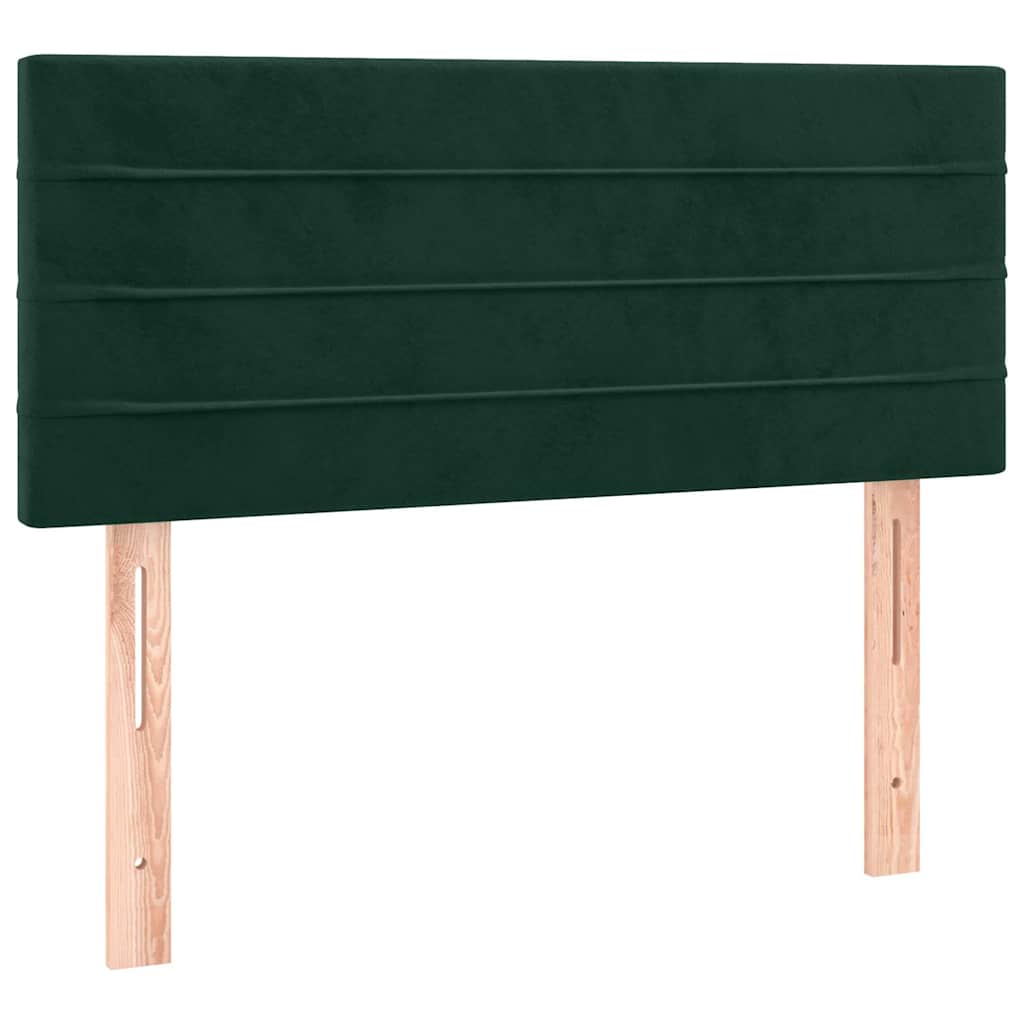 kontinentalseng med madras 80x200 cm fløjl mørkegrøn