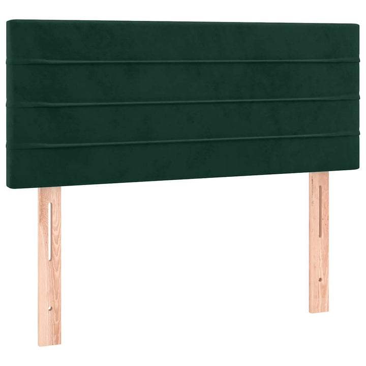 kontinentalseng med madras 90x190 cm fløjl mørkegrøn