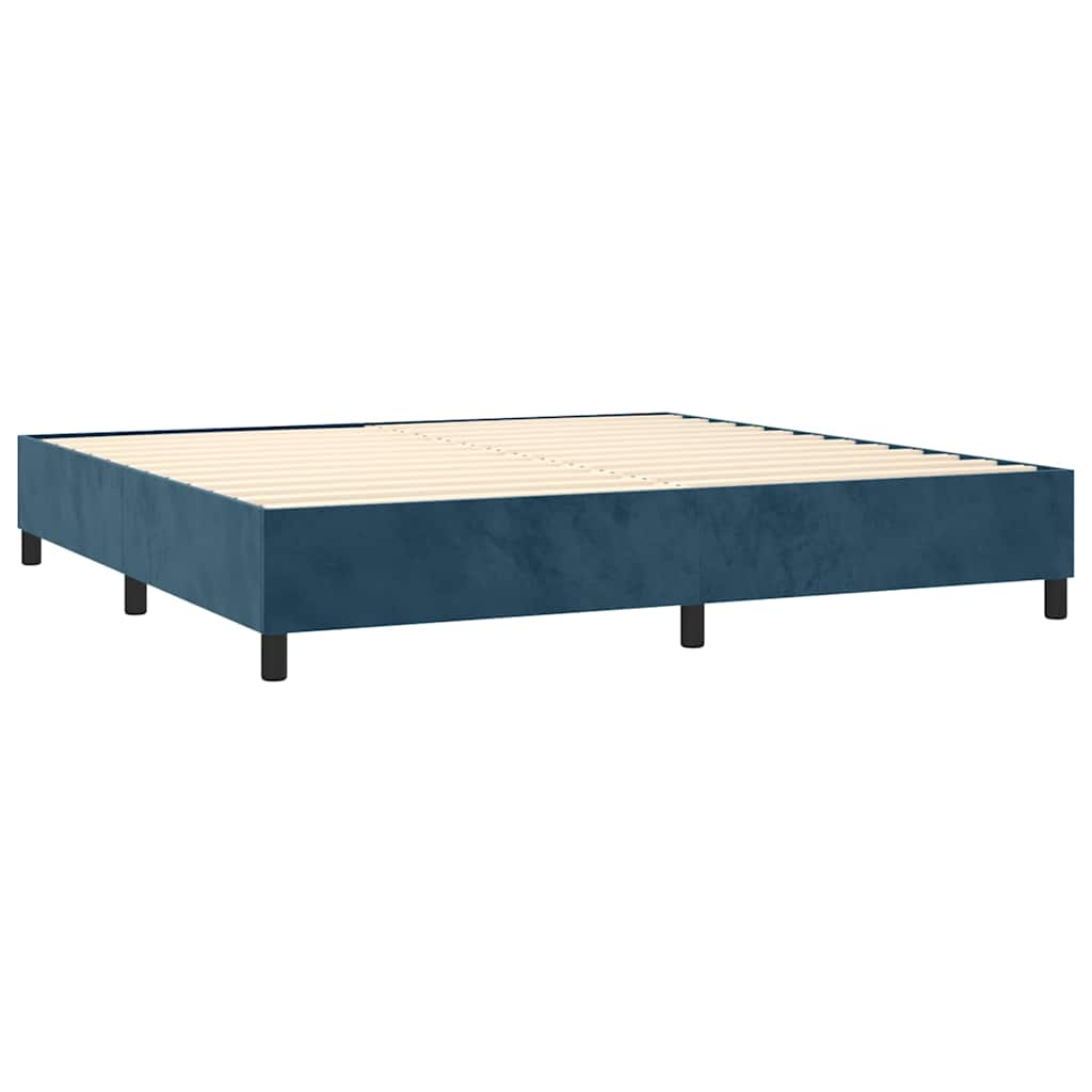 kontinentalseng med madras 90x190 cm fløjl mørkeblå