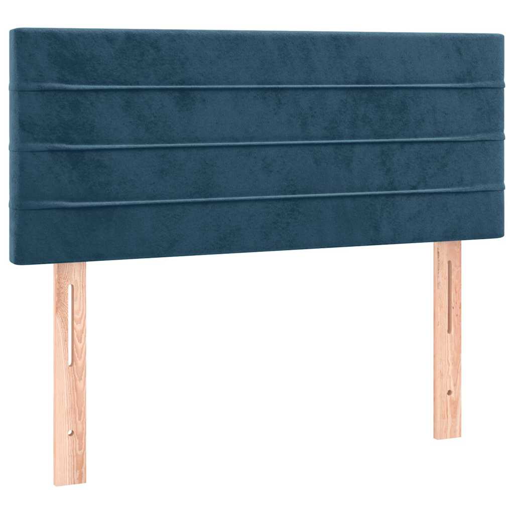 kontinentalseng med madras 100x200 cm fløjl mørkeblå