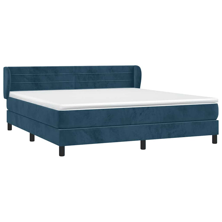 kontinentalseng med madras 180x200 cm fløjl mørkeblå
