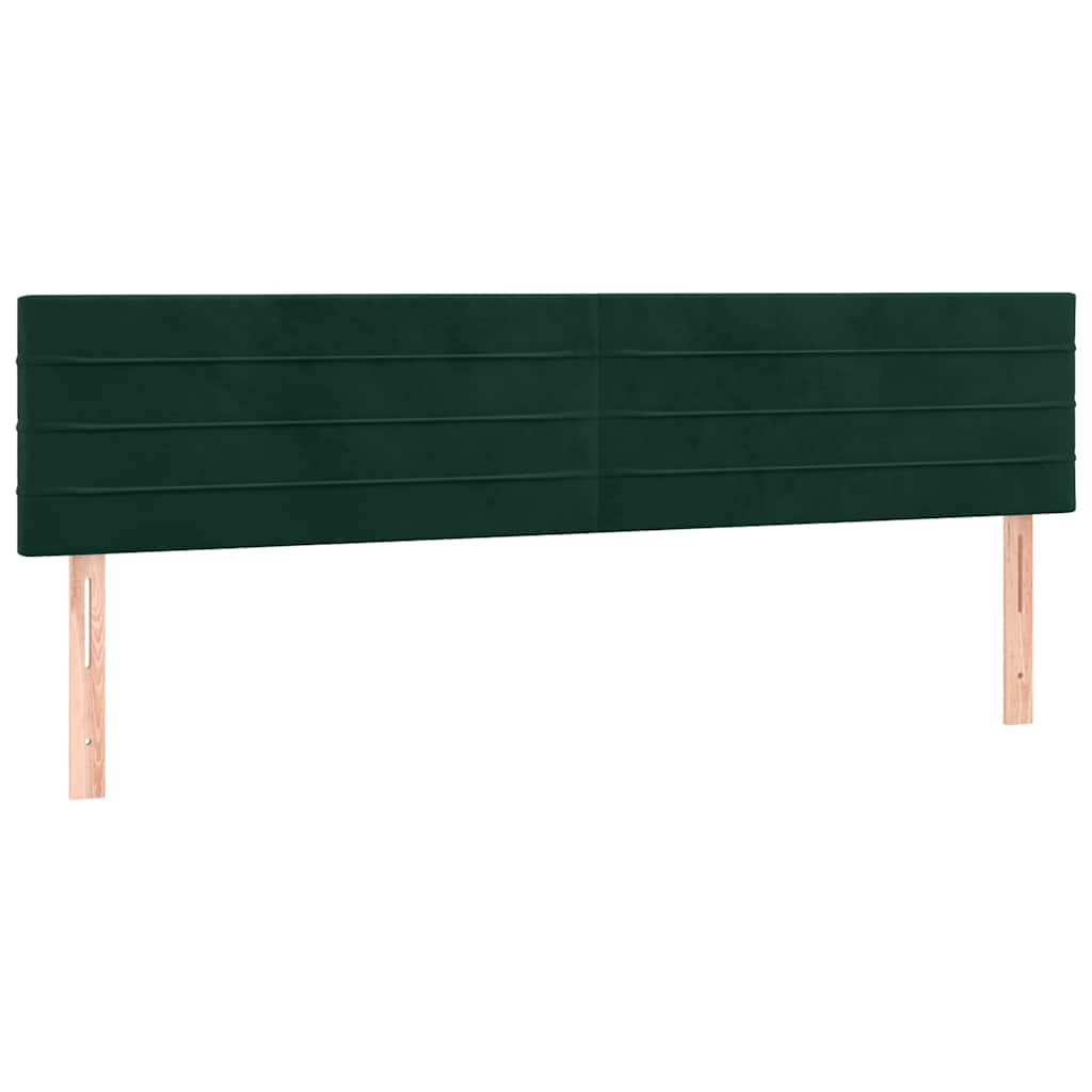kontinentalseng med madras 200x200 cm fløjl mørkegrøn