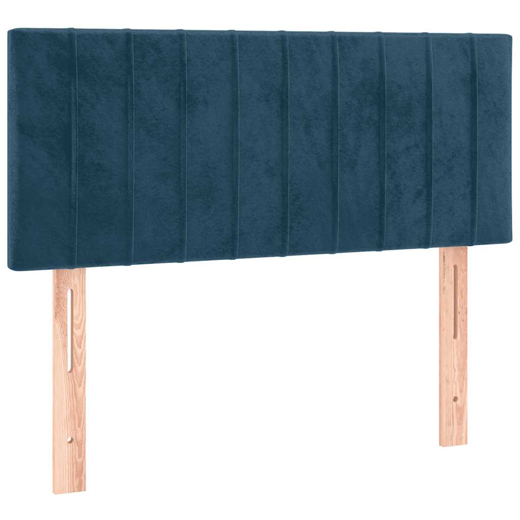 kontinentalseng med madras 80x200 cm fløjl mørkeblå