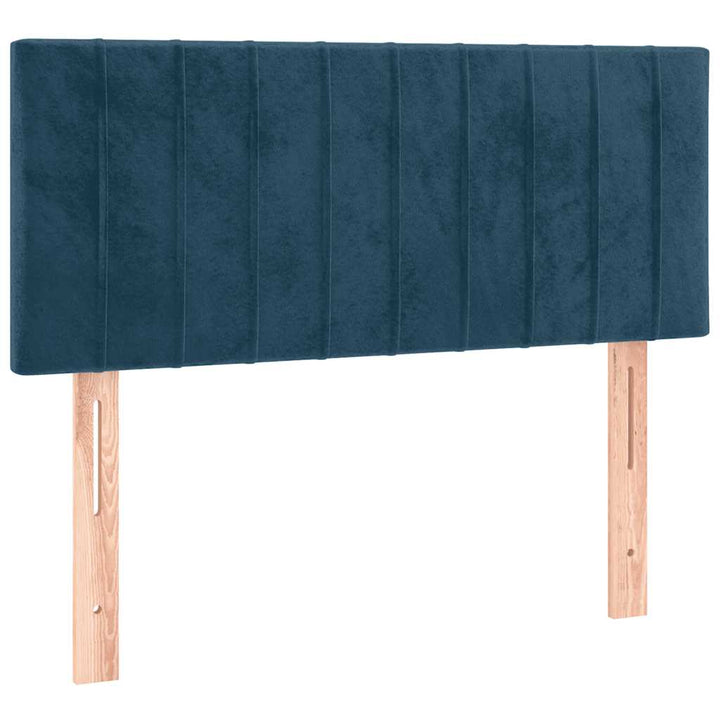 kontinentalseng med madras 80x200 cm fløjl mørkeblå