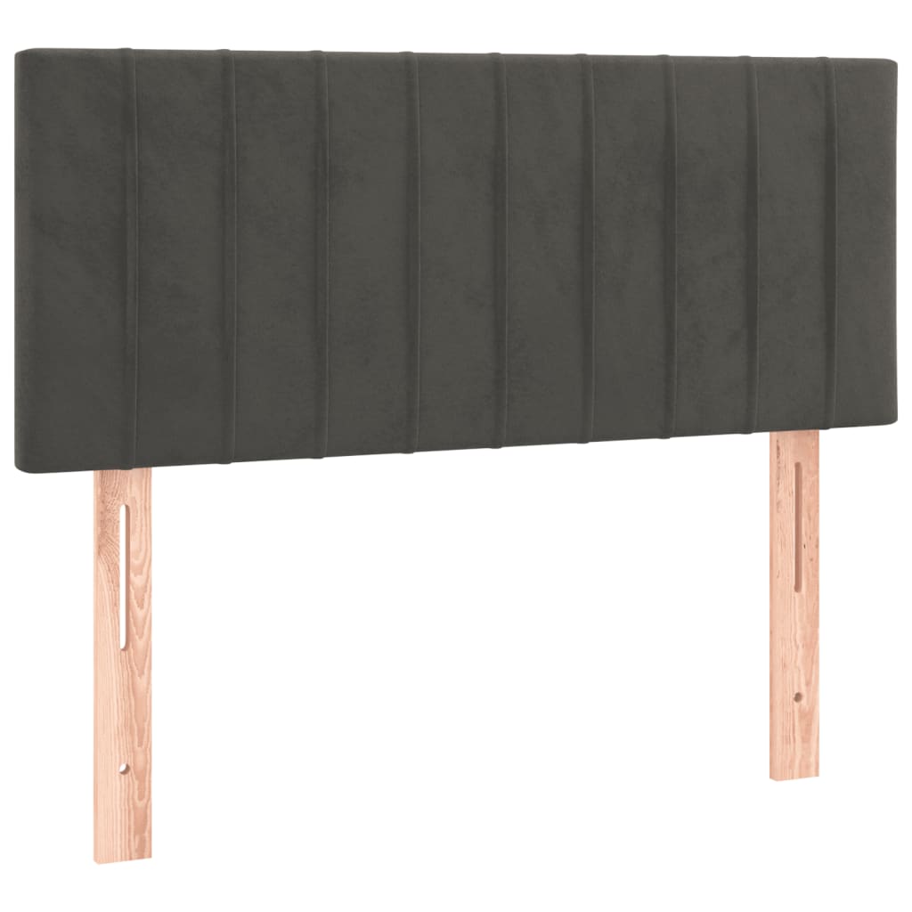 kontinentalseng med madras 90x190 cm fløjl mørkegrå