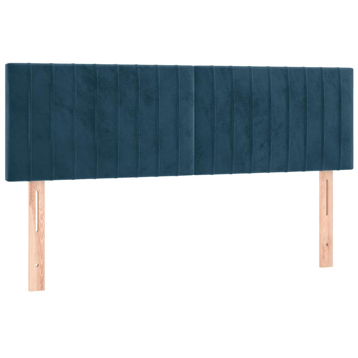 kontinentalseng med madras 140x190 cm fløjl mørkeblå