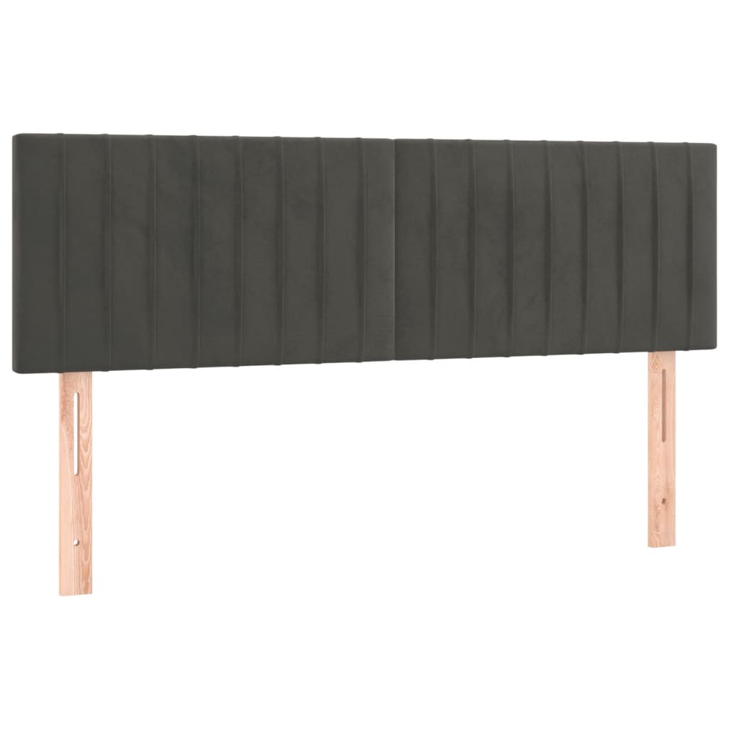 kontinentalseng med madras 140x200 cm fløjl mørkegrå