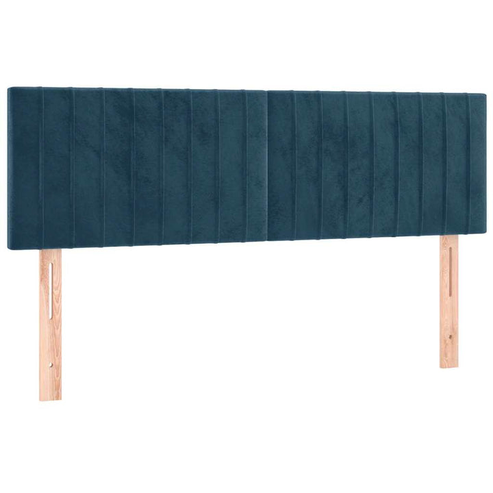 kontinentalseng med madras 140x200 cm fløjl mørkeblå