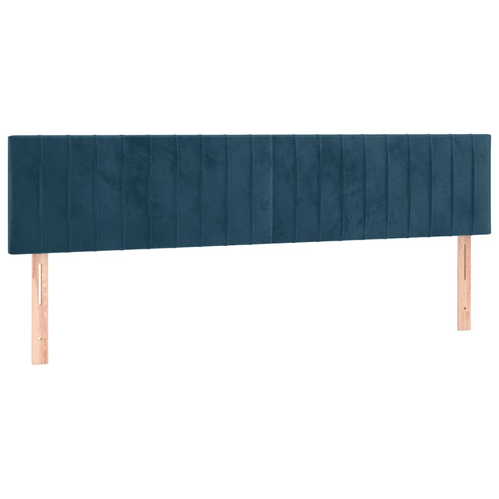 kontinentalseng med madras 160x200 cm fløjl mørkeblå