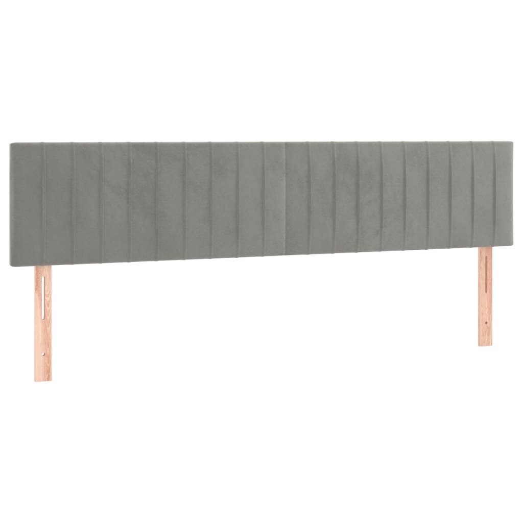 kontinentalseng med madras 180x200 cm fløjl lysegrå